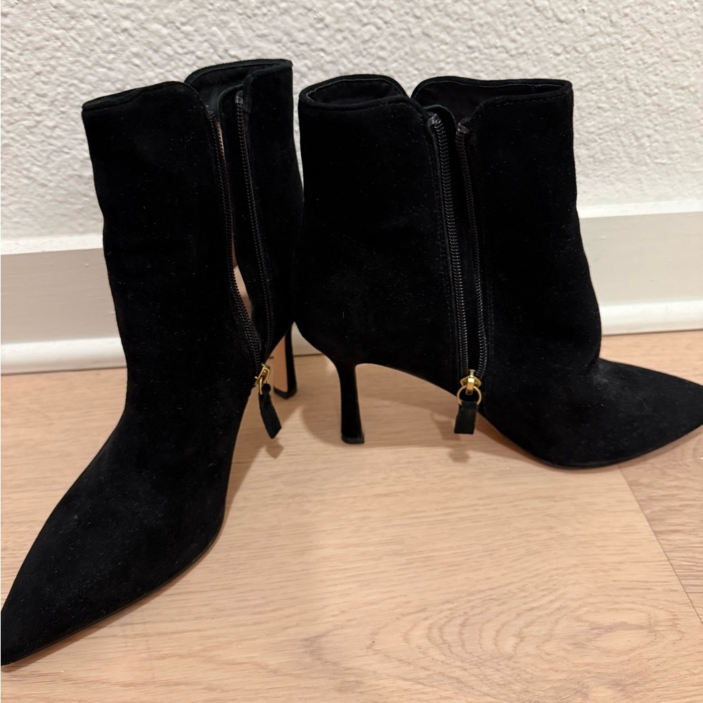 J. Crew Black Suede Heeled Booties